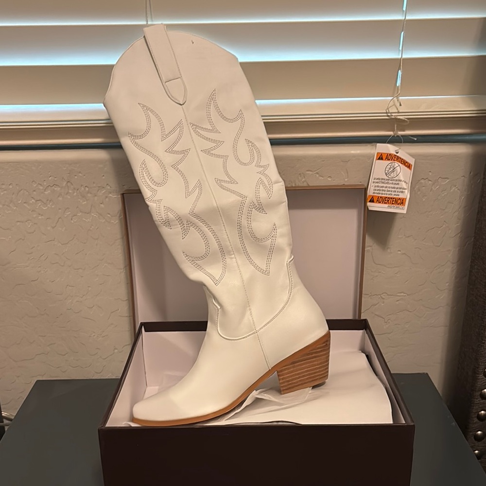 White Western Boots